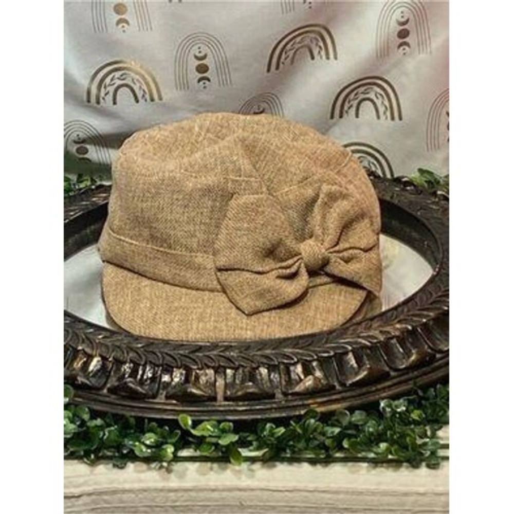 Newsboy Cabbie Hat Boho Textured Bow Cap Academia Twee Y2K VTG Parisian Chic